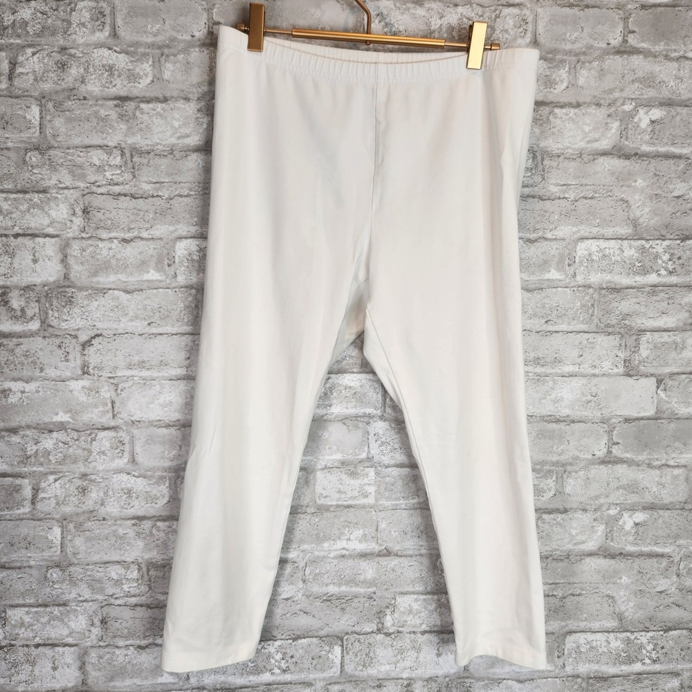 J. Jill Leggings Capri Pima Cotton White Stretch Casual Medium